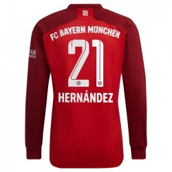 Camisola Bayern de Munique Lucas Hernandez 21 Equipamento Primeiro 2021-2022 Manga Comprida